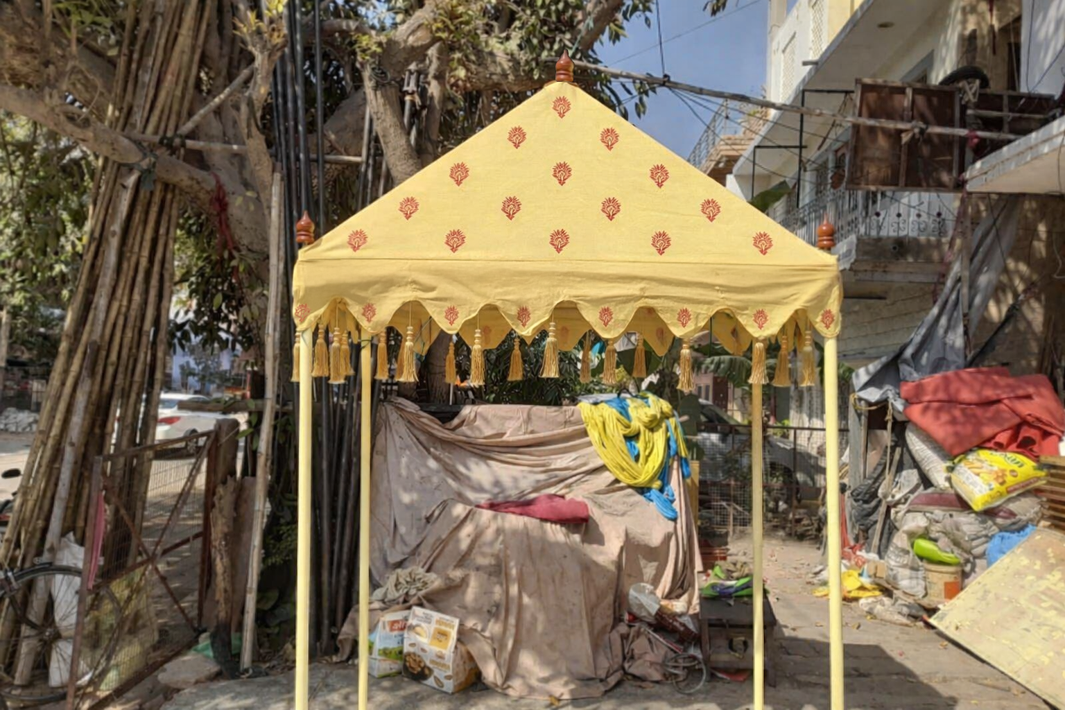 Raj Style Peacock Feather Canopy